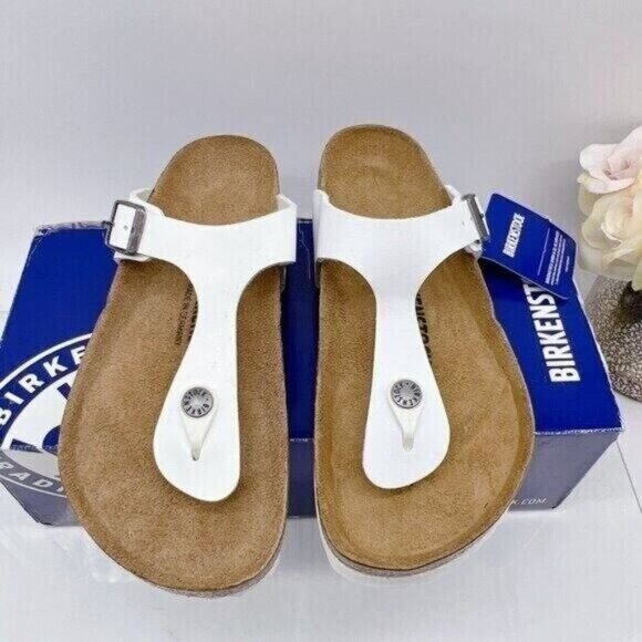 Birkenstock Gizeh Birko-Flor Thong Sandal White EU 36 Womens US 5- 5.5 Regular - Picture 3 of 11